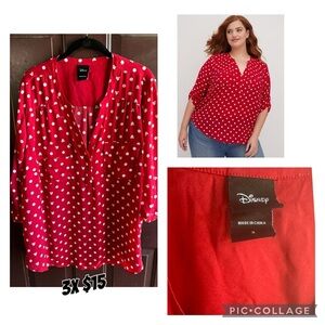 Minnie Mouse  Polka Dot Blouse Torrid Disney collection